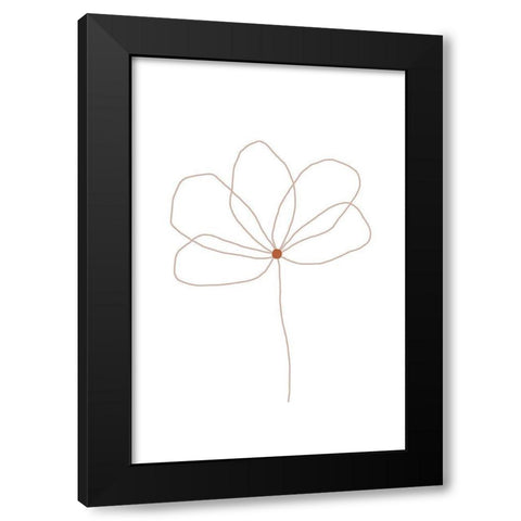 Line Flower Black Modern Wood Framed Art Print with Double Matting by Sawall, Anastasia