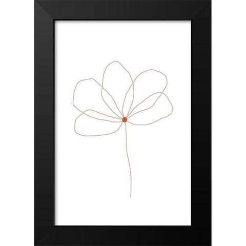 Line Flower Black Modern Wood Framed Art Print by Sawall, Anastasia