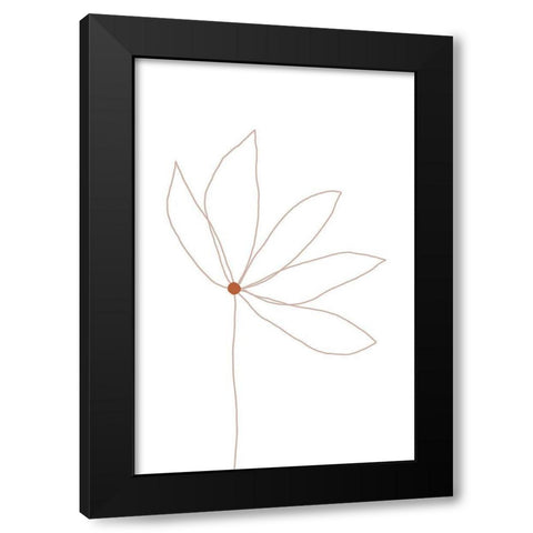 Minimal Flower Black Modern Wood Framed Art Print with Double Matting by Sawall, Anastasia