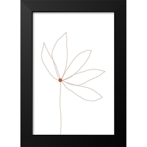 Minimal Flower Black Modern Wood Framed Art Print by Sawall, Anastasia