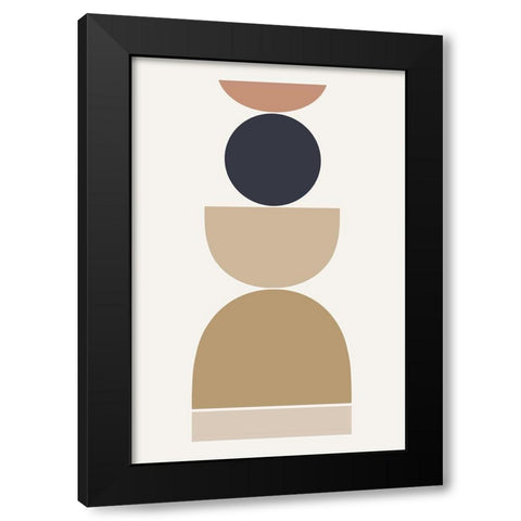 Loving Shapes Black Modern Wood Framed Art Print by Sawall, Anastasia