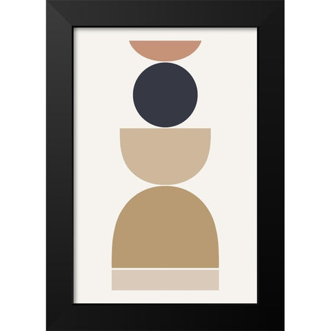 Loving Shapes Black Modern Wood Framed Art Print by Sawall, Anastasia
