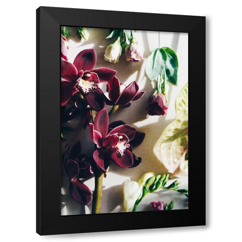 Flower Mood Black Modern Wood Framed Art Print with Double Matting by Sawall, Anastasia