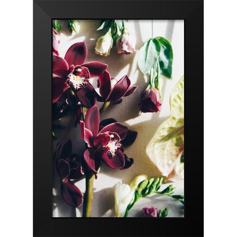 Flower Mood Black Modern Wood Framed Art Print by Sawall, Anastasia