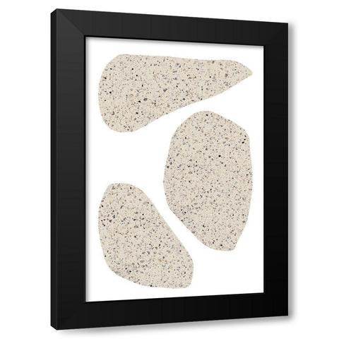 Stone Composition Black Modern Wood Framed Art Print with Double Matting by Sawall, Anastasia