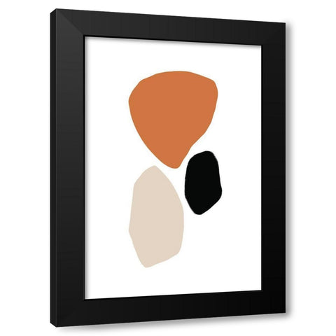 Abstract Shapes Black Modern Wood Framed Art Print with Double Matting by Sawall, Anastasia