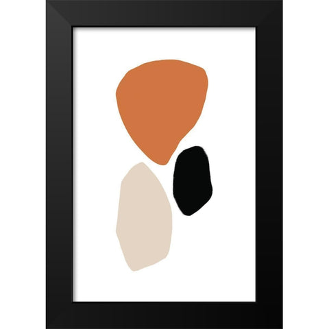 Abstract Shapes Black Modern Wood Framed Art Print by Sawall, Anastasia