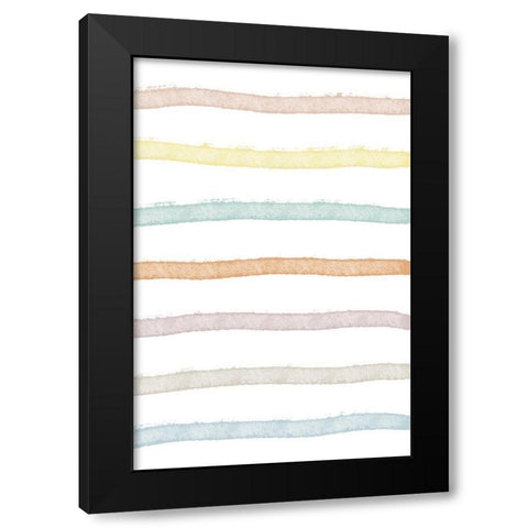 Colorful Lines Black Modern Wood Framed Art Print by Sawall, Anastasia