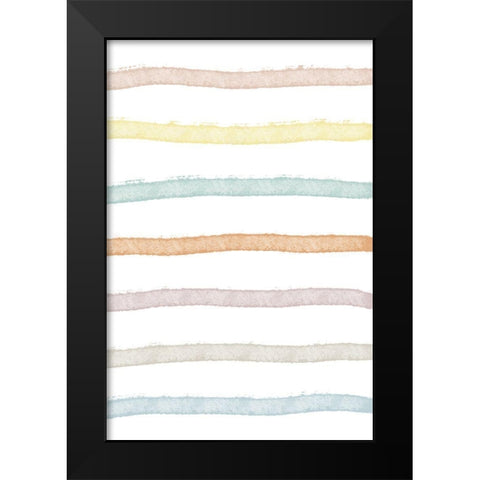 Colorful Lines Black Modern Wood Framed Art Print by Sawall, Anastasia