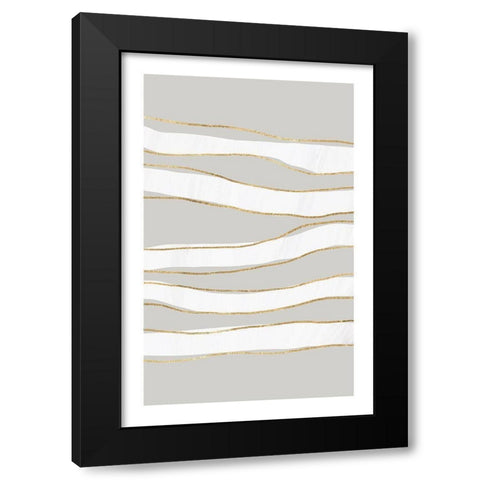 Lines Black Modern Wood Framed Art Print with Double Matting by Sawall, Anastasia