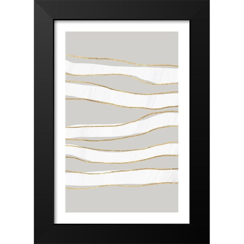 Lines Black Modern Wood Framed Art Print by Sawall, Anastasia
