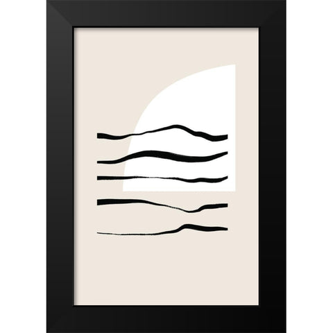 Sunset and Waves Black Modern Wood Framed Art Print by Sawall, Anastasia
