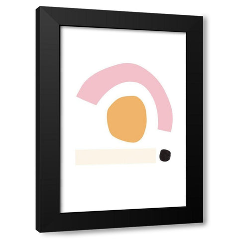 Happy Shapes Black Modern Wood Framed Art Print by Sawall, Anastasia