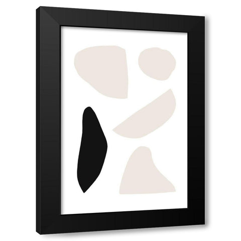 Organic Shapes Black Modern Wood Framed Art Print by Sawall, Anastasia