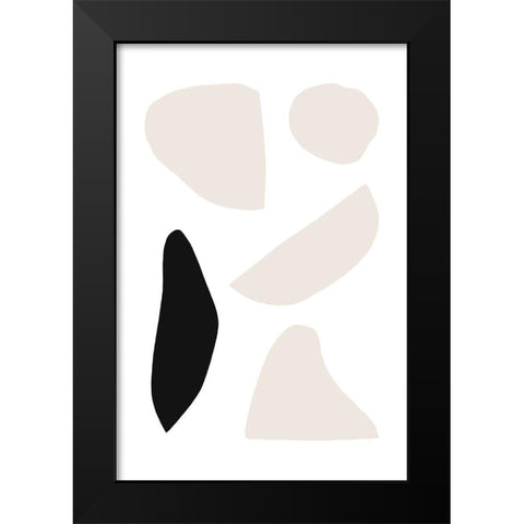 Organic Shapes Black Modern Wood Framed Art Print by Sawall, Anastasia