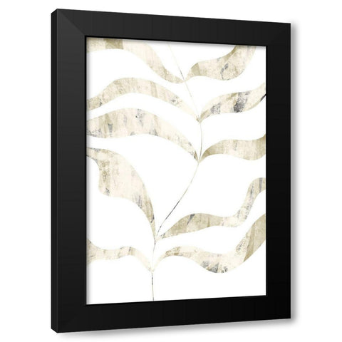 Textured Leaves Black Modern Wood Framed Art Print with Double Matting by Sawall, Anastasia