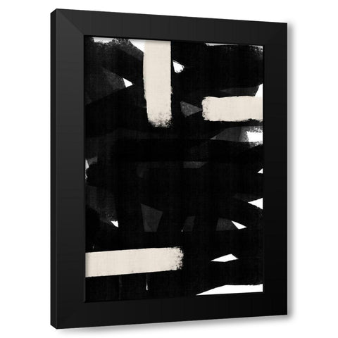 Abstracto Crossed Black Modern Wood Framed Art Print with Double Matting by Sawall, Anastasia