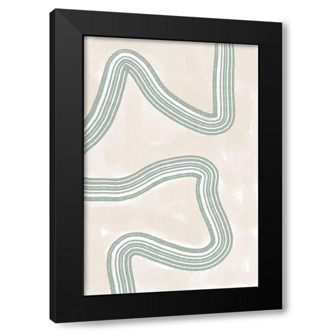 Abstracto Twist Black Modern Wood Framed Art Print by Sawall, Anastasia