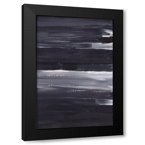 Shades of Blue Black Modern Wood Framed Art Print with Double Matting by Sawall, Anastasia