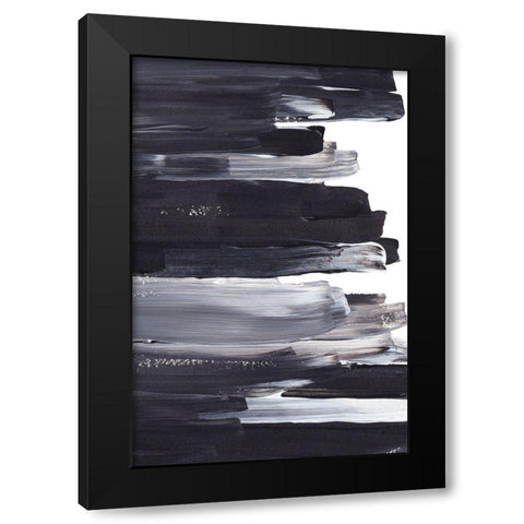 Wave after Wave Black Modern Wood Framed Art Print by Sawall, Anastasia