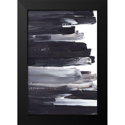 Wave after Wave Black Modern Wood Framed Art Print by Sawall, Anastasia