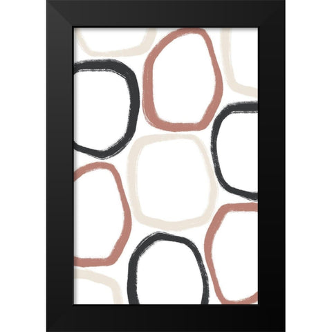 Three Stones - All Over Black Modern Wood Framed Art Print by Sawall, Anastasia