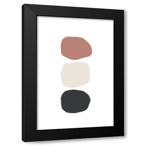 Three Stones - Coloured Black Modern Wood Framed Art Print with Double Matting by Sawall, Anastasia