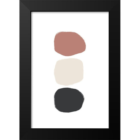 Three Stones - Coloured Black Modern Wood Framed Art Print by Sawall, Anastasia