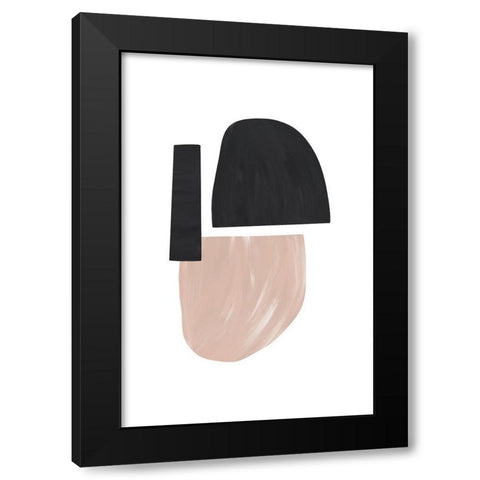 Black and Nude Abstract Shapes Black Modern Wood Framed Art Print with Double Matting by Sawall, Anastasia