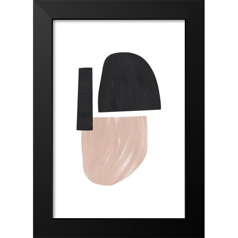 Black and Nude Abstract Shapes Black Modern Wood Framed Art Print by Sawall, Anastasia