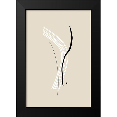 Composition of Lines - The Second Black Modern Wood Framed Art Print by Sawall, Anastasia