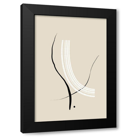 Composition of Lines - The Third Black Modern Wood Framed Art Print by Sawall, Anastasia