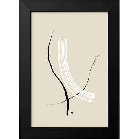 Composition of Lines - The Third Black Modern Wood Framed Art Print by Sawall, Anastasia