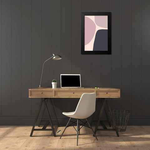 Mauve Trio Black Modern Wood Framed Art Print by Sawall, Anastasia