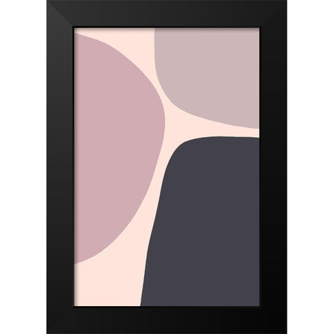 Mauve Trio Black Modern Wood Framed Art Print by Sawall, Anastasia