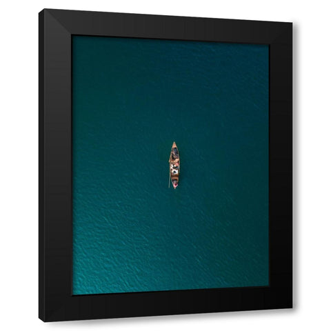 The boat ride Black Modern Wood Framed Art Print with Double Matting by Pritam Mahanta, Partha