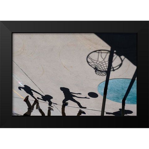 The Game Black Modern Wood Framed Art Print by Harter, Sydney