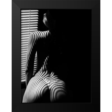 1 P.M. Black Modern Wood Framed Art Print by Chai Telan, Thanakorn
