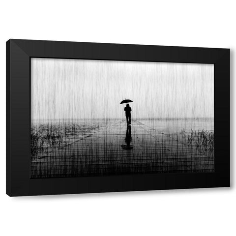 Loneliness Black Modern Wood Framed Art Print with Double Matting by Pontes, Gabi