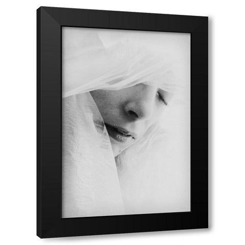Peaceful Black Modern Wood Framed Art Print with Double Matting by Bousca, Bogdan