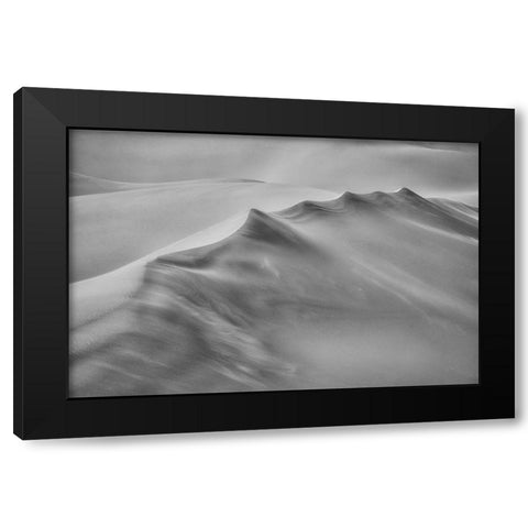 Blowing Sand Black Modern Wood Framed Art Print with Double Matting by Zheng, Michael