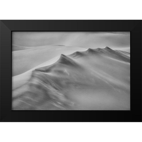 Blowing Sand Black Modern Wood Framed Art Print by Zheng, Michael