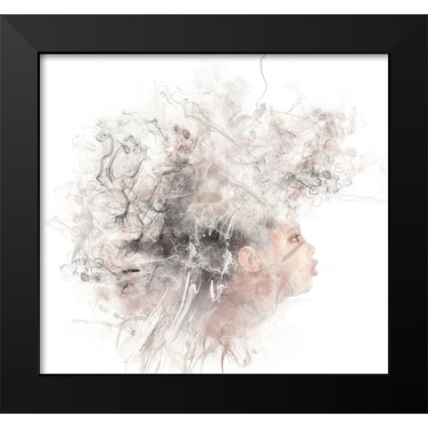 Boy Smoke Black Modern Wood Framed Art Print by Tumminello, Wendy