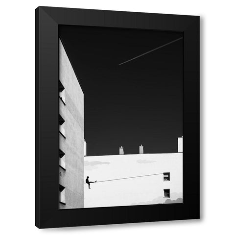 Acrobat. Black Modern Wood Framed Art Print with Double Matting by Niemiec, Anna