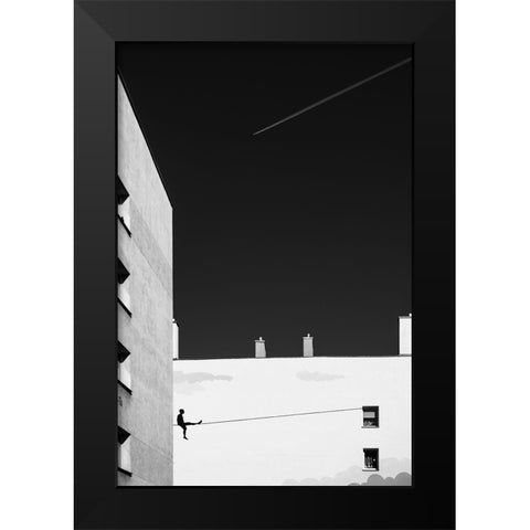 Acrobat. Black Modern Wood Framed Art Print by Niemiec, Anna