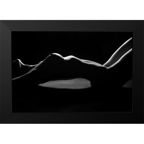 Nude Detail Black Modern Wood Framed Art Print by Blasko, Jan