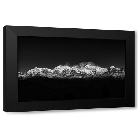 Mt. KANCHENDZONGHA Black Modern Wood Framed Art Print by Sheel, Avijit