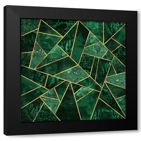 Deep Emerald Black Modern Wood Framed Art Print by Fredriksson, Elisabeth