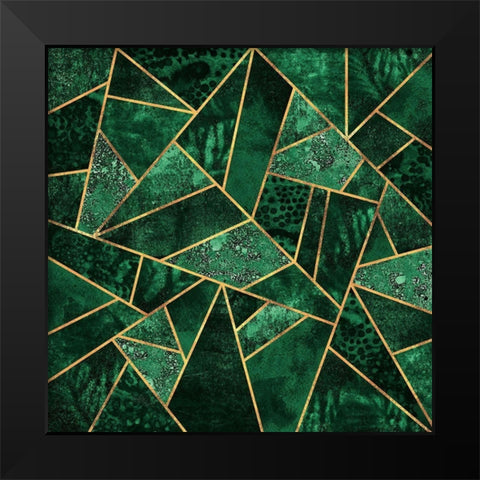 Deep Emerald Black Modern Wood Framed Art Print by Fredriksson, Elisabeth