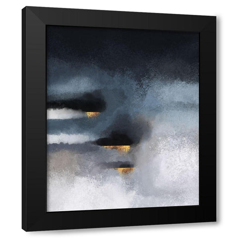 Cloudburst Black Modern Wood Framed Art Print by Fredriksson, Elisabeth